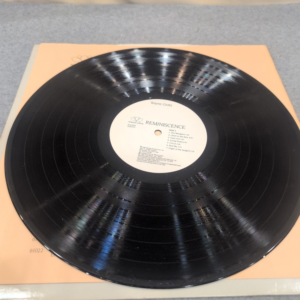 Wayne Gratz Reminiscence Vinyl LP Narada Lotus 1989 New Age Piano N-61023 - Picture 5 of 6